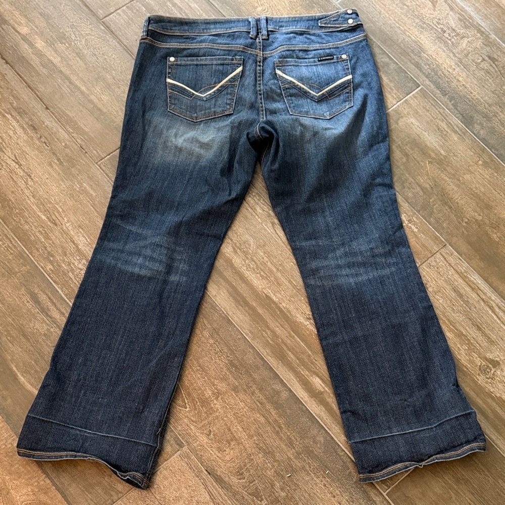 Z. Cavaricci Dark Blue Wide Leg Jeans with Contrast Pocket Trim
